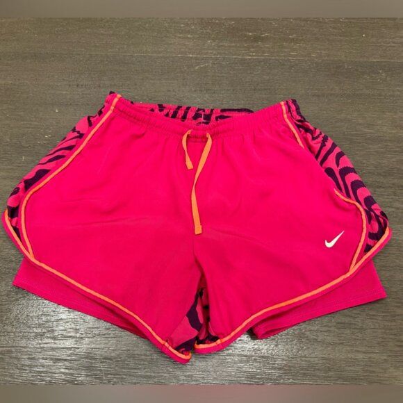 Nike Youth Girls Hot Pink Zebra Print Temp Athletic Shorts Size Large - Picture 1 of 4